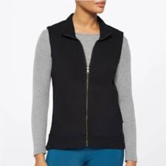 Soul + Sky Velour Fleece Vest Green Women’s L | Athleisure Sustainable Zip-Front - Picture 16 of 16